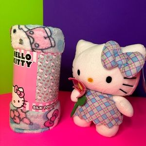 Hello kitty plush and throw